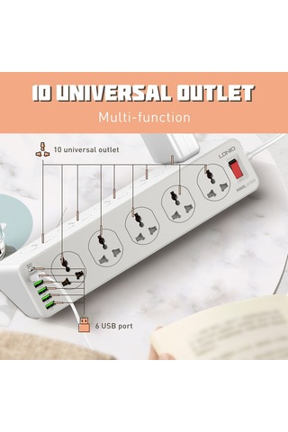 Ldnıo Sc10610 30w 10+6 Bağlantı Noktalı Çok Fonksiyonlu Seyahat Ev Ofis Hızlı Şarj Soketi, Spec: Ab Fiş