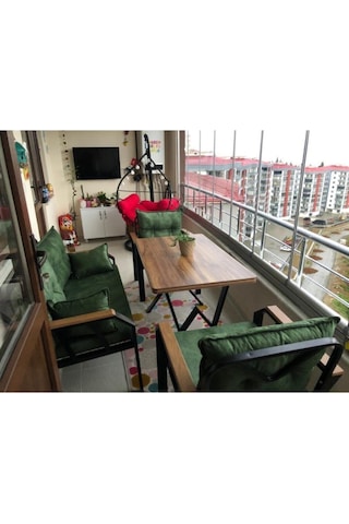 Tu Tienda Nergiz 2 1 1 Masa Demonte Bahçe Balkon Mutfak Mobilyası,yeşil Koyu Yeşil