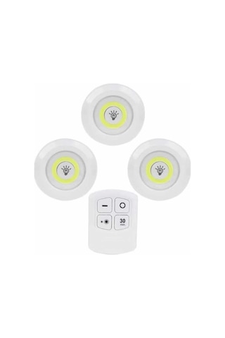 Kablosuz Pilli Işıldak Masa Lambası Mutfak Tezgah Altı Banyo Dolabı Dolap İçi Çok Renkli