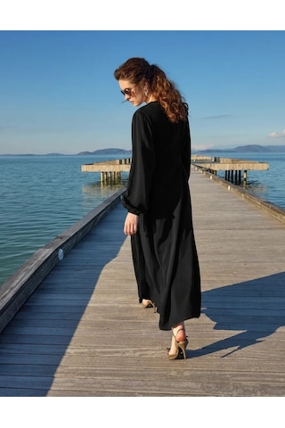 Misswhence Nervür Detaylı Elbise 39833 Siyah