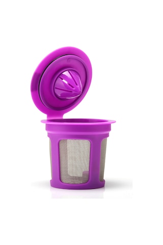 Padalink Keurig 2.0 & 1.0 Makinaları İçin Yeniden Kullanılabilir Kahve Kapsülü, 16.5g Filtre, Mor, 304 Paslanmaz Çelik + Yiyecek Grubu Pp Malzeme Mor