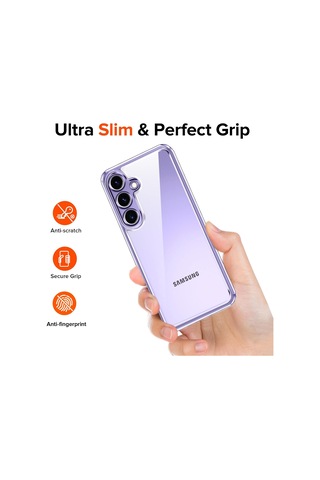 Samsung Galaxy Uyumlu S24 5g Şeffaf Silikon Kılıf & 2 Adet Temperli Cam Ekran Koruyucu Seti
