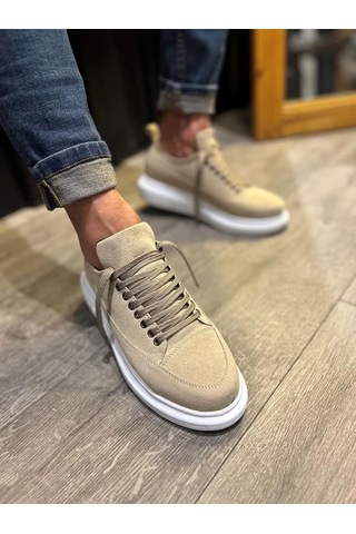Ay Mood Jy914 Drake Bağcıklı Süet Erkek Günlük Sneaker Ayakkabı Sbt Krem