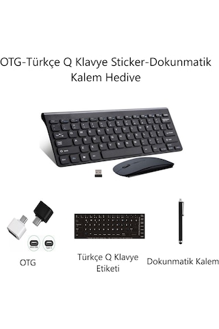 Samsung Galaxy Tab A8 Uyumlu Kablosuz Klavye Mouse Set SİYAH