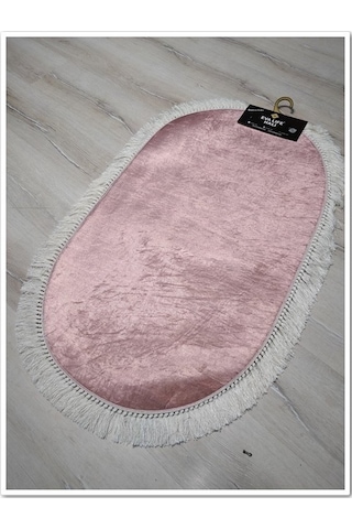 Banyo Eva1889Pudra 2'Li Klozet Takımı Oval Banyo Paspası Pudra