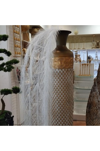 T.concept Uzun Dekoratif Yapay Tüy Beyaz 125 Cm