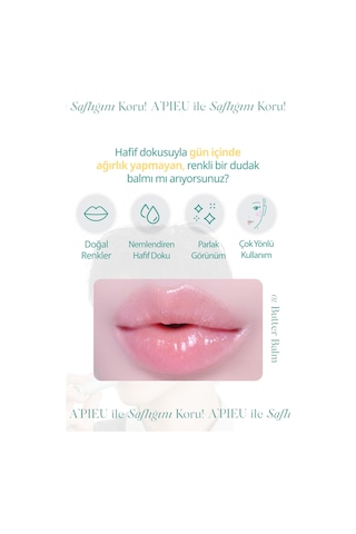 Yapışkanlık Hissi Bırakmayan Renkli Dudak Balmı A'pıeu Juicy Pang Care Lip Balm 01 Butter Balm