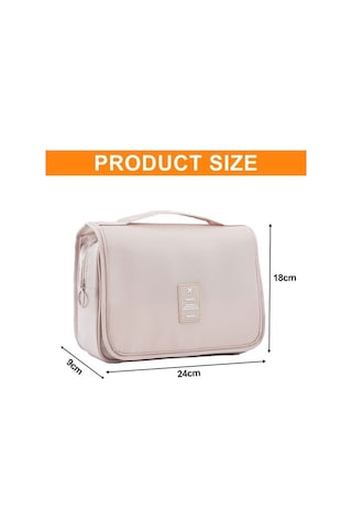 Qisem Taşınabilir Büyük Kapasiteli Kancalı Yıkama Torbası Bej