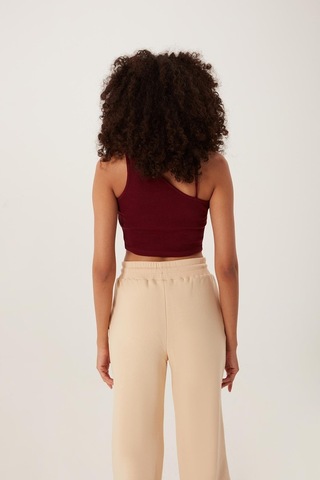 Quhox Kadın Askılı Crop Kaşkorse Bordo