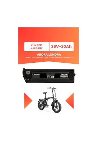 Arora Londra Uyumlu 36v 20ah Elektrikli Bisiklet Bataryası Siyah