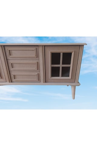 Bengimobilya Tv Sehpası Windovs Model Pencere Ahşap Kayın Avangart Torna Ayak (483190672)