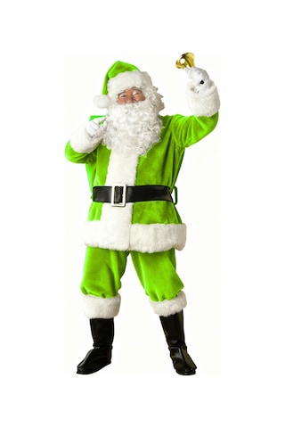 Açık Yeşil Noel Baba Kostümü Yetişkin