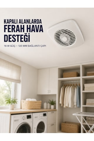 120 Mm Dekoratif Aspiratör 16 W 180 M³/h Banyo Mutfak Ve Wc Havalandırma Fanı - Bayi Depom ...