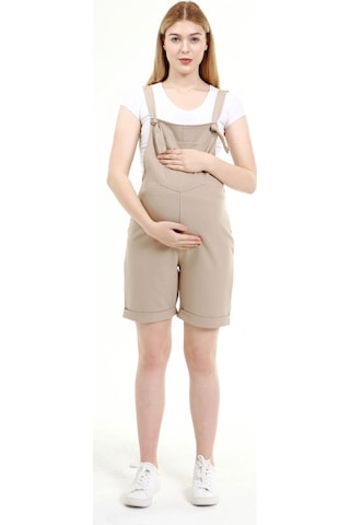 Luvmabelly Myra6201 - Bej Hamile Şort Salopet-bej