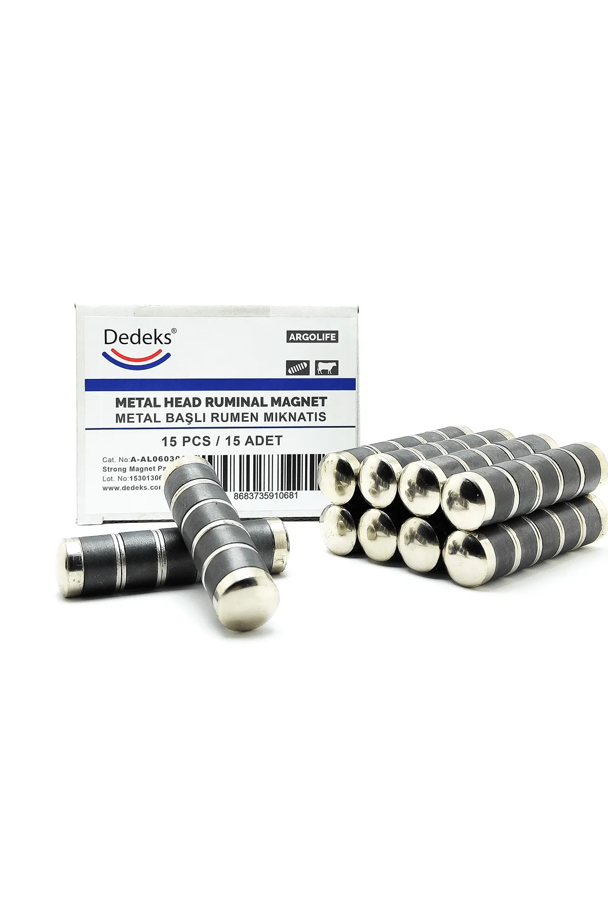 Dedeks 30 Adet Hayvan Rumen Mıknatısı Metal Başlı Japon 1. Kalite