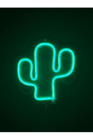 Dgrk Kaktüs Led Neon Dekoratif Işık Mdf Yeşil