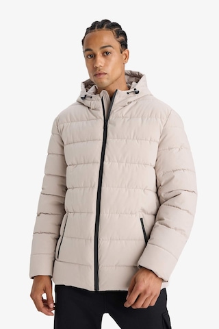 Defacto Su İtici Slim Fit Dar Kesim Astarlı Kapüşonlu Fermuarlı Cepli Dolgulu Mont R0216az25aubg766 Bej-bg766