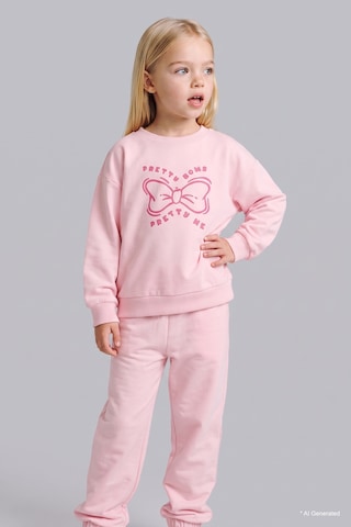 Defacto %100 Pamuk Baskılı Sweatshirt Üst Lastikli Paça Alt 2li Takım Kız Bebek I4475a526aupn167 Pembe-pn167