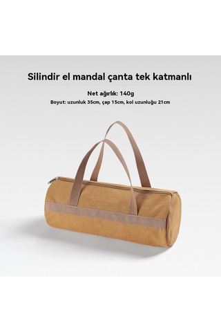 Açık Kamp Aksesuarları Saklama Çantası Çadır Rüzgar Halatı Zemin Tırnak Aracı Saklama Çantası Kamp Taşınabilir Zemin Tırnak Paketi Silindir Çanta Tek Katmanlı Kahverengi Çok Renkli