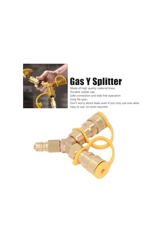 Samdoo 3/8 İnç Bakır Gaz Y Bölücü, Hızlı Bağlantı Adaptörü - Barbekü, Jeneratör, Bahçe Isıtıcı, Pizza Fırını İçin, Kaçak Gider, Güvenli Kullanım Çok Renkli