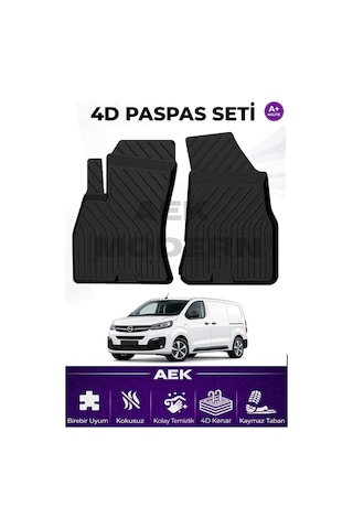 Opel Vivaro C Sonrası Zafira Life 4d Paspas Seti 2019 Sonrası A++ Kalite 2 Parça