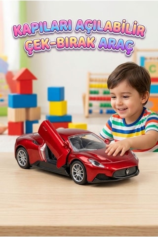 Maserati Mc20 Çek-bırak Model Araba - Açılır Kanat Kapı - 1:24 Ölçekli Metal Oyuncak Araç