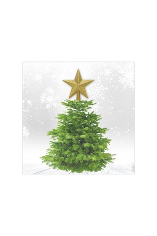 Yılbaşı Ağacı Simli Tepelik Yıldız, 15 cm - Altın