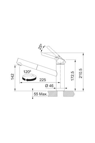 Franke Orbit Doccia Mutfak Bataryası 115.0623.055 Krom