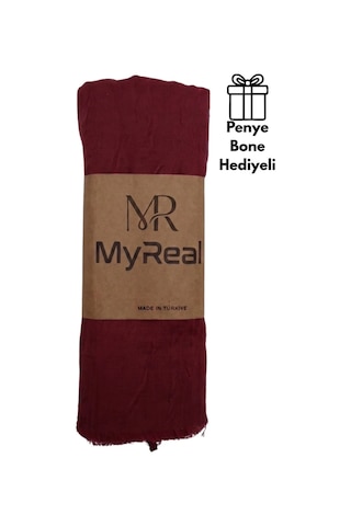 Myreal Bambu Kraş Şal Bordo - Ütü Gerektirmeyen Doğal Doku 90x200 Cm