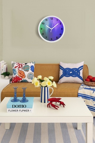 Modern Tasarım Duvar Saati - 35cm - Önü Camlı Beyaz Kasa - Sessiz Mekanizma-jh0623 Beyaz