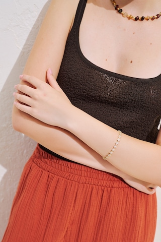 Çiçek Taşlı Bileklik Gold Ss26blk00041-51