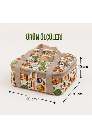Borcam Termal Çantası-yemek Çantası-30 Cm Kare-352 Çok Renkli