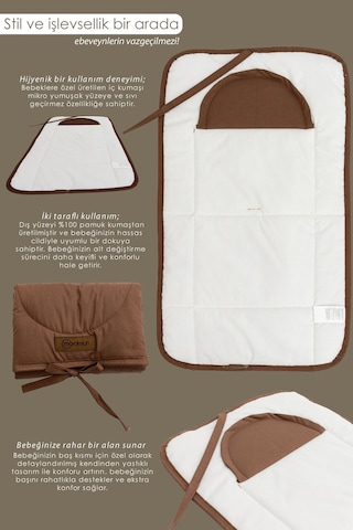 Mordesign Bebek Çanta Alt Açma Minderi, Alt Değiştirme Pedi, Taşınabilir Bakım Örtüsü,morremix Seri,kahverengi