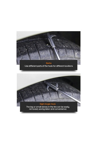 Neevoyu Lastik Taş Temizleyici Çakma Aleti - Çok Fonksiyonlu, 4 Farklı Kanca, Tornavida Ve Depolama Çantası İle Lastik Sesini Azaltır, Ömrünü Uzattır