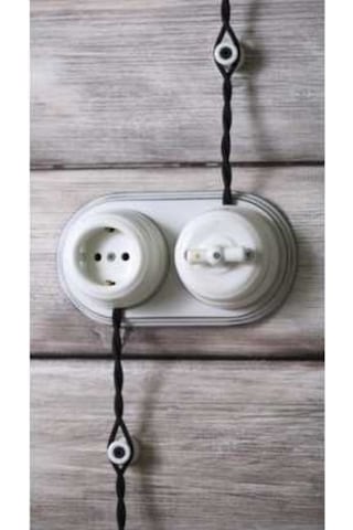 Nexo Retro Porselen Kablo Sabitleyici (Boğumlu) Beyaz - 5 Adet