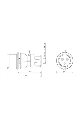 Bemis 3X32A Düz Seyyar Erkek Fiş IP 44 220 Volt BC1-3403-2011