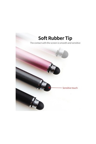 Fastbuy Metal Çift Uçlu Dokunmatik Kalem - Şeffaf Diskli, Gümüş Renk, Hassas Dayanıklı, Çizim Ofis Oyun İçin, Tüm Kapasitif E