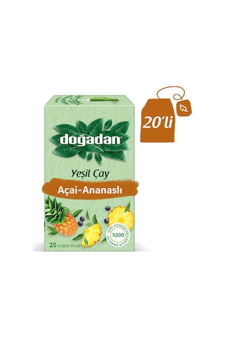 Doğadan Ananas Açaili Yeşil Süzen Poşet Çay 20'li