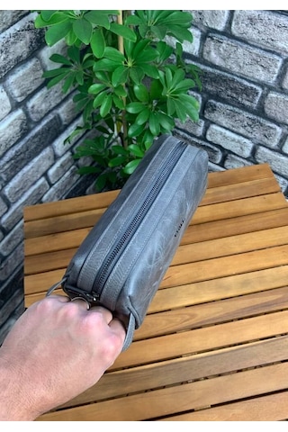 Guard Antik Gri Unisex Deri El Çantası