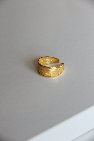 Argentum Concept - Altın Kaplama Gümüş Hasır Yüzük - Y010701