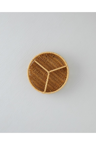 English Home Wicker Plastik Rattan 3 Bölmeli Sunumluk 19x5 Cm Açık Kahverengi Açık Kahverengi