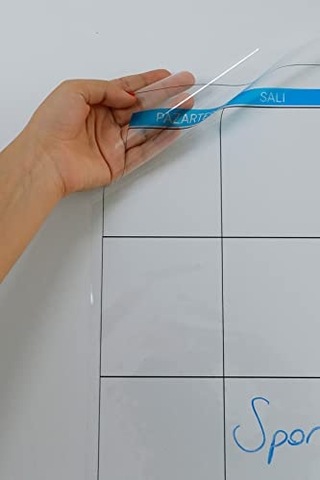 Evbuya Aylık Planlayıcı Şeffaf - Yapışkansız Tutunan Akıllı Kağıt Çok Renkli