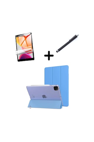 Apple Uyumlu iPad Pro 11 1. 2. 3. 4. Nesil Kılıf Set Pu Deri Smart Tablet Kilifi Ekran Koruyucu + Kalem Kılıf