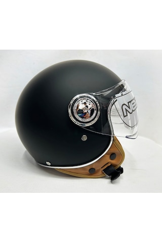 Nero Tk-06 Şefaf Vizörlü Yarım Açık Kask Mat Siyah