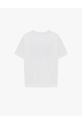 Koton Regular Fit Kısa Kollu Bisiklet Yaka Pamuklu Baskılı Tişört Beyaz 6sak50129ek Beyaz