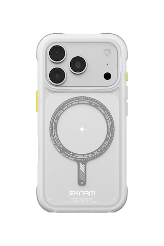 Apple iPhone 18 Pro Max Uyumlu Kılıf M-safe Şarj Özellikli Airbag Tasarımlı Skinarma Avion Kapak Beyaz