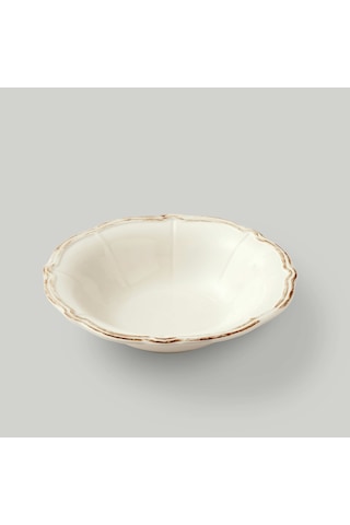 Linens Cinnamon Porselen 25 Cm Salata Kasesi Ekru-kahve Ekru