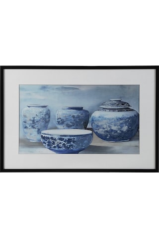 Mudo Home Blue Veıl Çerçeveli Yağlıboya Tablo 63x93 Cm