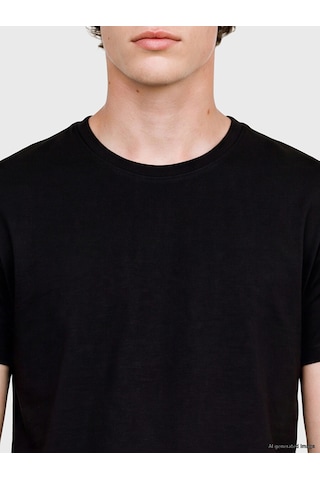 LC Waikiki Lc Waıkıkı Siyah Slim Fit Modal Kumaş Tişört /02