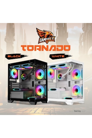 Gameagle Tornado Bilgisayar Kasası + 750w + 80 Power + 240 Mm Sıvı Soğutma Siyah